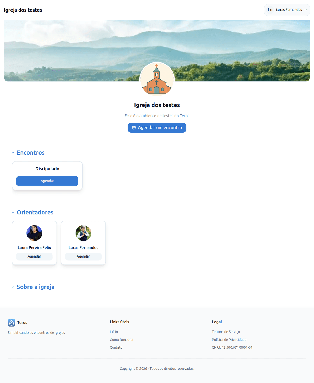 Teros - Sistema de gestão de encontros de discipulado para igrejas