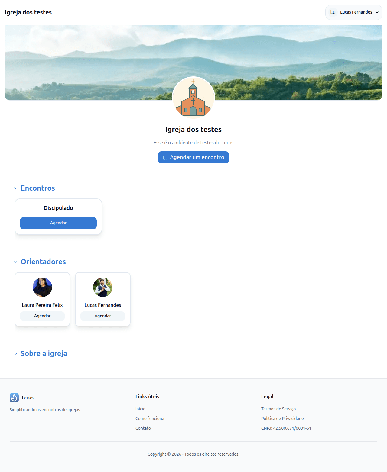 Teros - Sistema de gestão de encontros de discipulado para igrejas